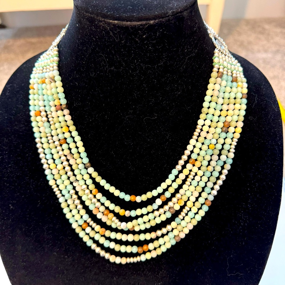 Bib stone statement necklace